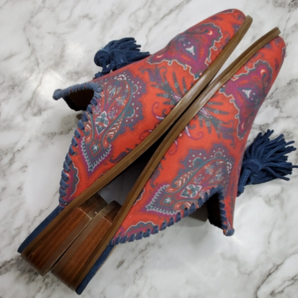 Jack Rogers Delaney Mules size 7 Paisley Print - Picture 5 of 8
